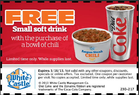 White Castle: Free Small Drink Printable Coupon
