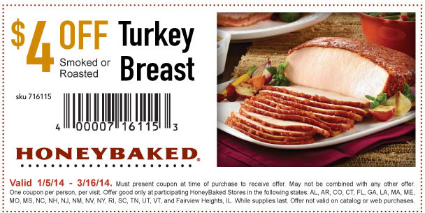 Honeybaked Ham: $4 off Turkey Printable Coupon