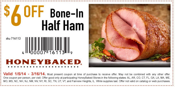 Honeybaked Ham: $6 off Half Ham Printable Coupon