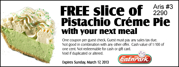 Eat'n Park: Free Pistachio Pie Printable Coupon