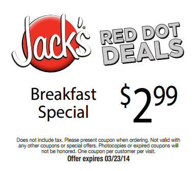 Jack's Family Restaurant: $2.99 Breakfast Special Printable Coupon