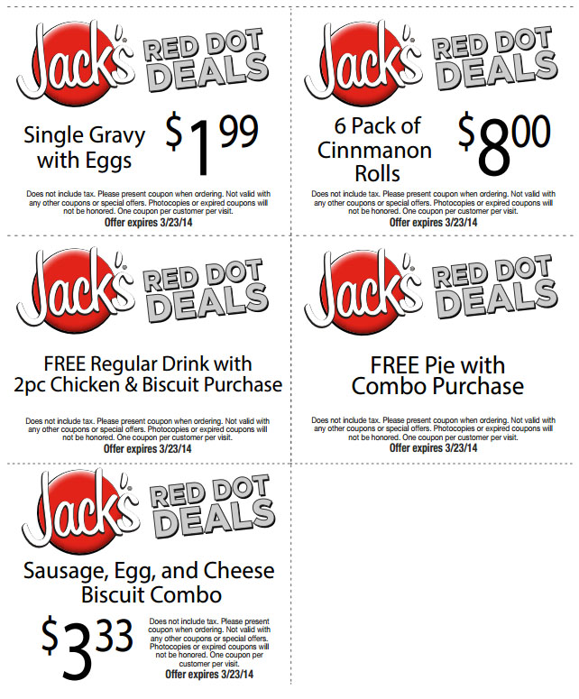 Jack's Family Restaurant: 5 Printable Coupons