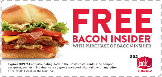 Jack in the Box: Free Bacon Insider Printable Coupon