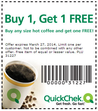 Quick Chek: BOGO Free Coffee Printable Coupon