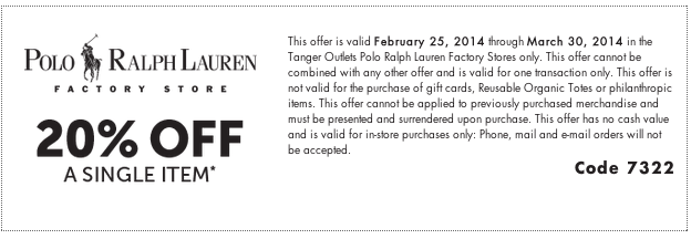 Ralph Lauren Promo Coupon Codes and Printable Coupons