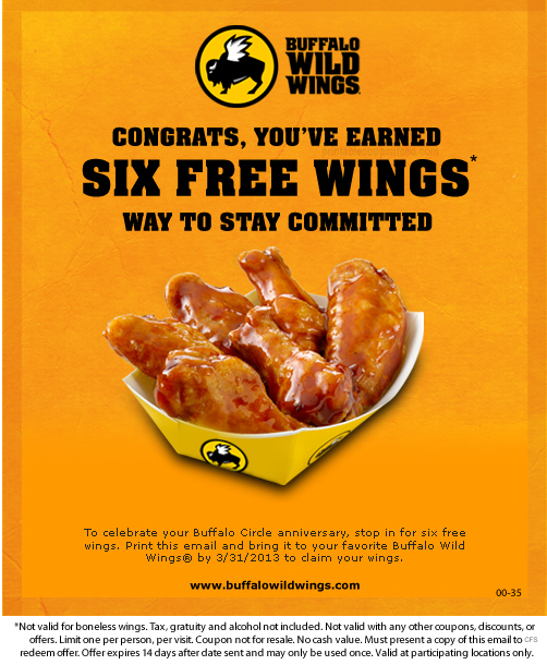Buffalo Wild Wings Promo Coupon Codes and Printable Coupons