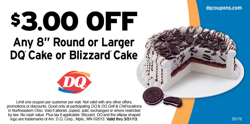 Dairy Queen: $3 off Cake Printable Coupon