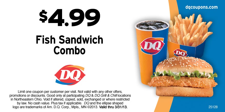Dairy Queen: $4.99 Fish Combo Printable Coupon