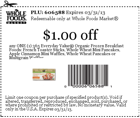 Whole Foods Market: $1 off Frozen Food Printable Coupon