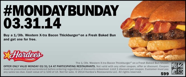 Hardee's: BOGO Free Thickburger Printable Coupon