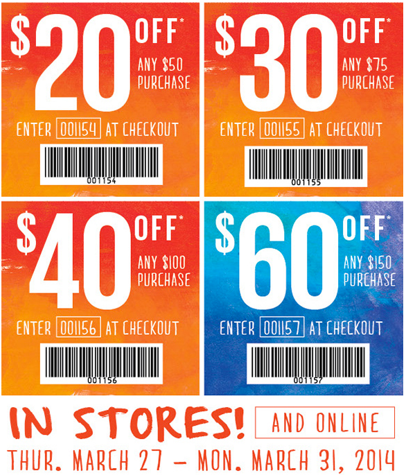 rue21: $20-$60 off Printable Coupon