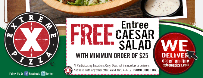 Extreme Pizza: Free Salad Printable Coupon