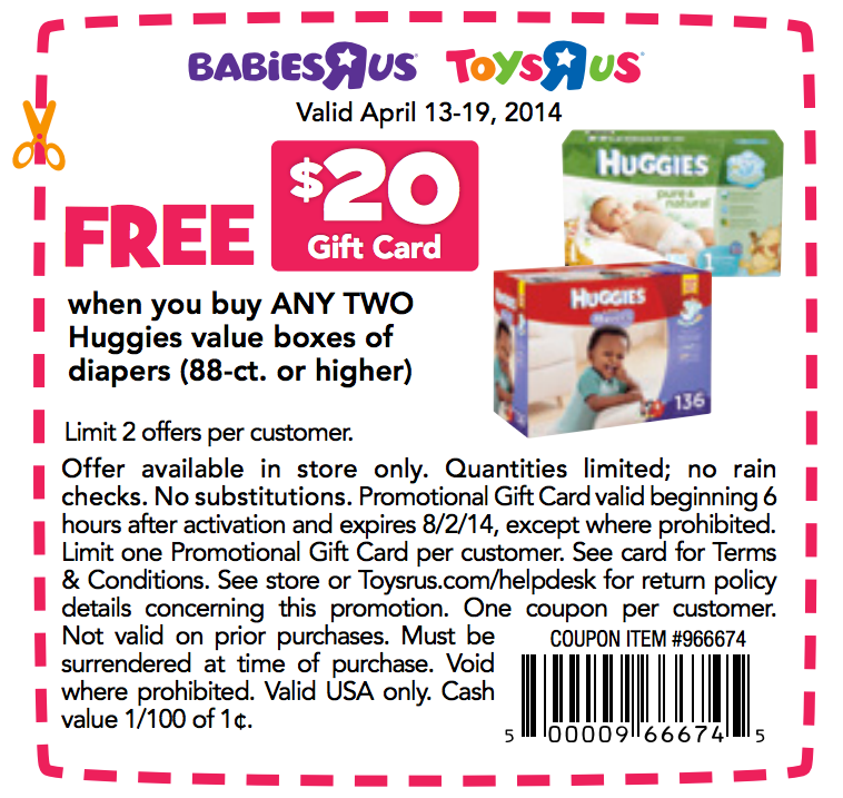 Babies R Us: Free $20 Gift Card Printable Coupon