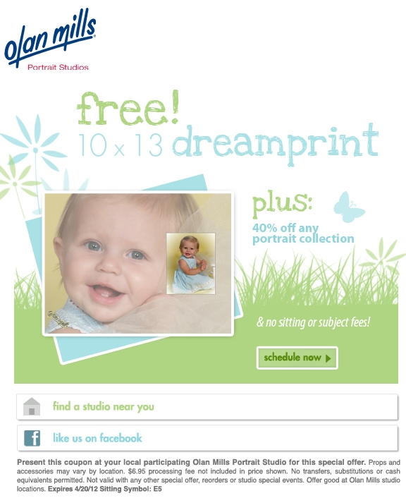 Olan Mills: Free Dreamprint Printable Coupon