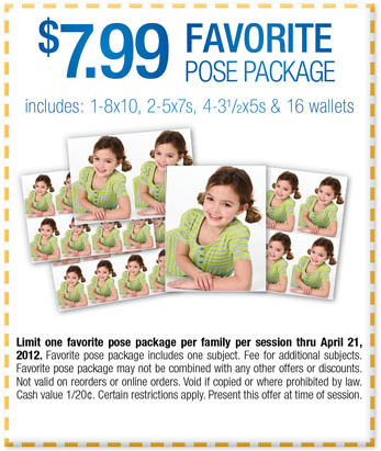 PictureMe: $7.99 Pose Package Printable Coupon