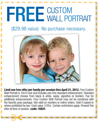 PictureMe: Free Wall Portrait Printable Coupon