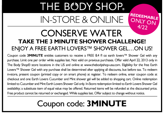 The Body Shop: Free Shower Gel Printable Coupon