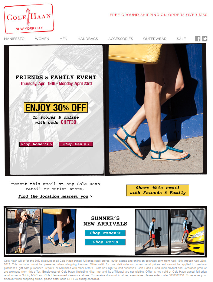 Cole Haan: 30% off Printable Coupon