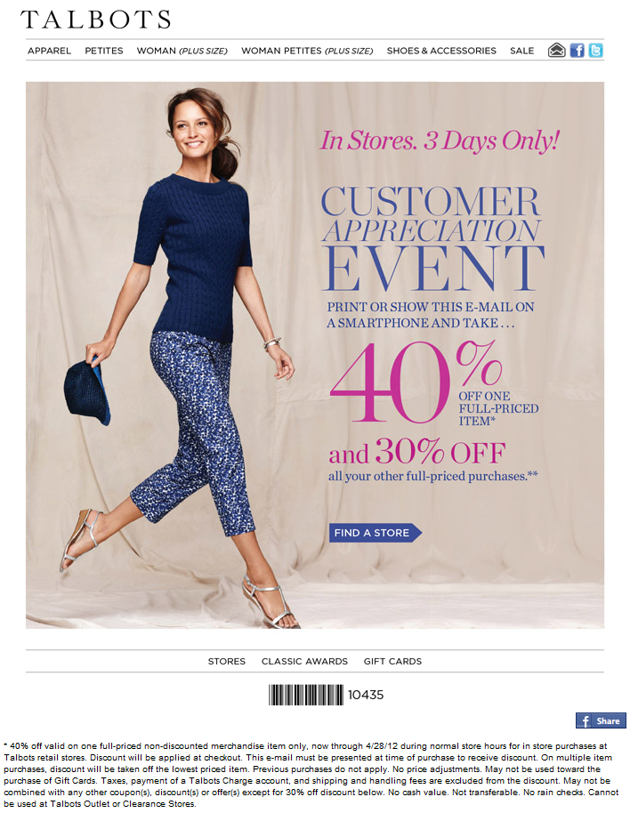 Talbots Promo Coupon Codes and Printable Coupons