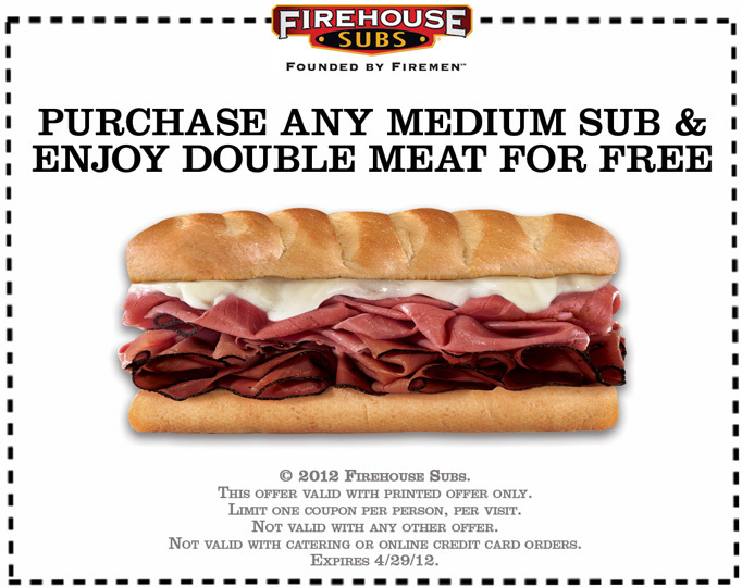 Firehouse Subs: Free Sub Printable Coupon