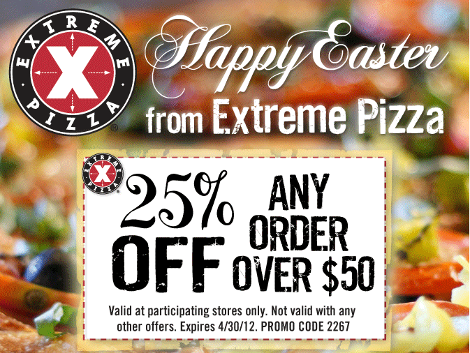 Extreme Pizza: 25% off Printable Coupon