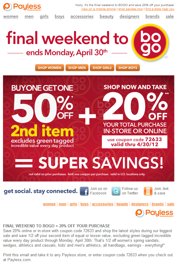 Payless Shoes Coupon