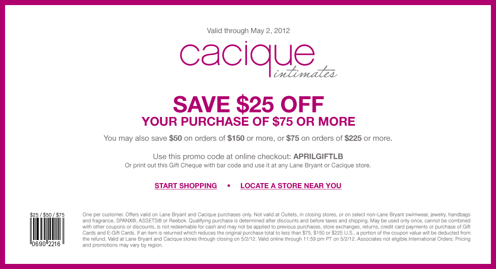 Cacique Promo Coupon Codes and Printable Coupons