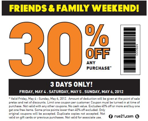 rue21: 30% off Printable Coupon