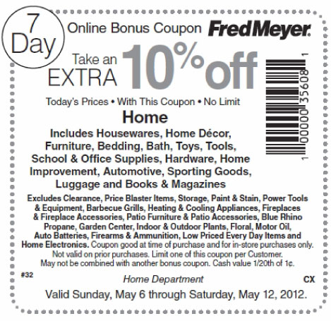 Fred Meyer: 10% off Home Printable Coupon
