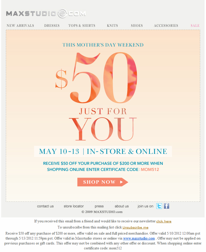 maxstudio.com Promo Coupon Codes and Printable Coupons