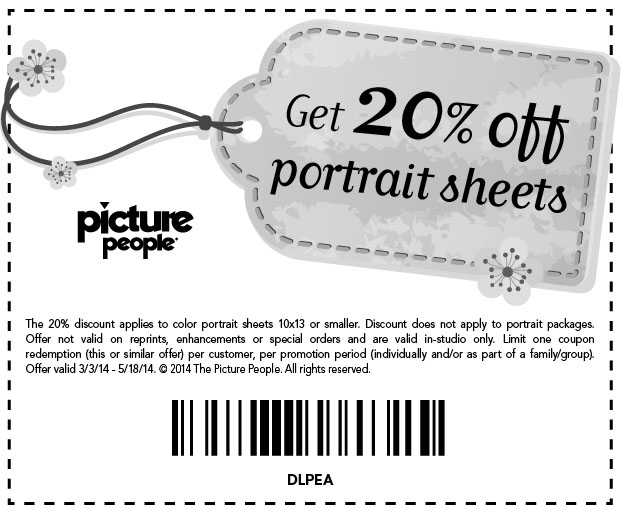 Picture People: 20% off Portraits Printable Coupon