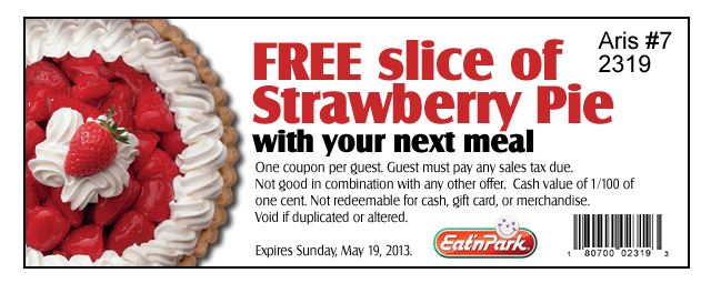 Eat'n Park: Free Strawberry Pie Printable Coupon