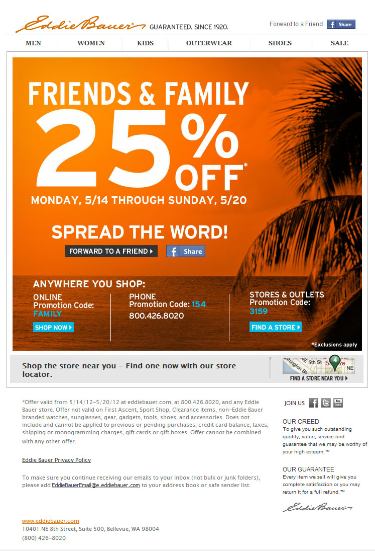 Eddie Bauer Promo Coupon Codes and Printable Coupons