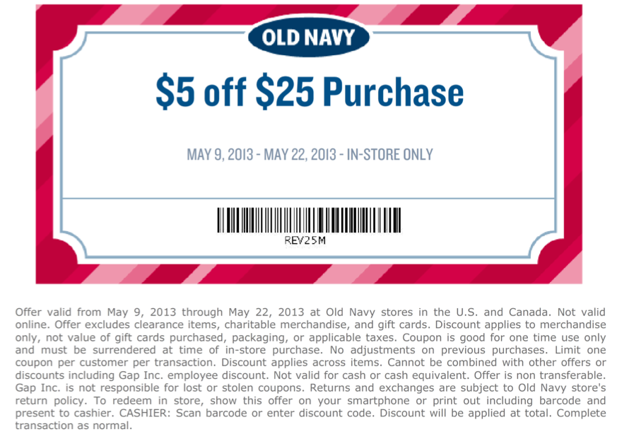 Old Navy Promo Coupon Codes and Printable Coupons