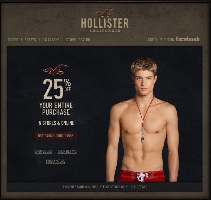 Hollister: 25% off Printable Coupon