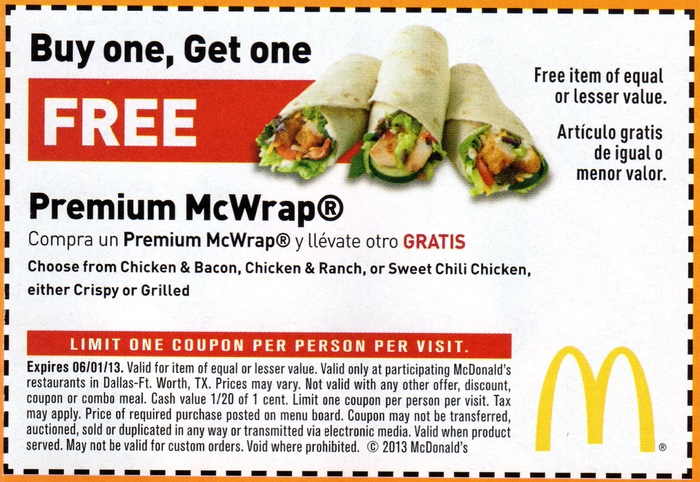 Mcdonalds Promo Coupon Codes and Printable Coupons
