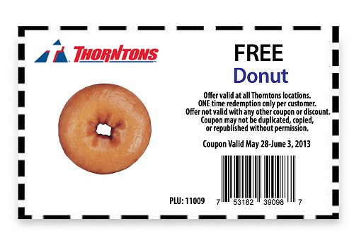 Thorntons: Free Donut Printable Coupon