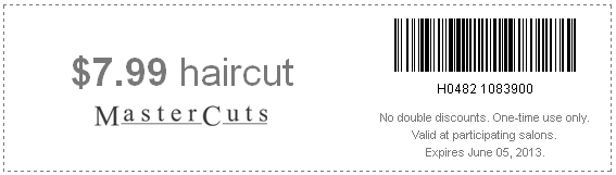 MasterCuts: $7.99 Haircuts Printable Coupon