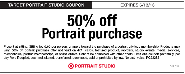 Target.com: 50% off Portrait Printable Coupon