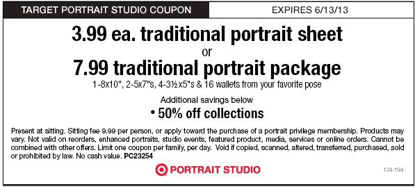 Target.com: $7.99 Portrait Package Printable Coupon
