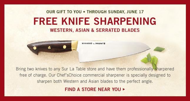 Sur La Table: Free Knife Sharpening Printable Coupon