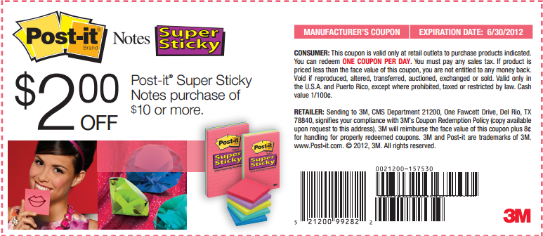 3M: $2 off Super Sticky Notes Printable Coupon