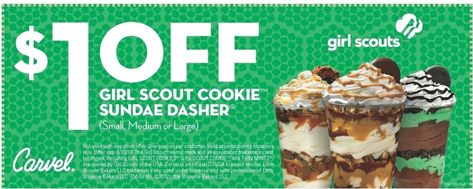 Carvel Ice Cream: $1 off Dasher Printable Coupon