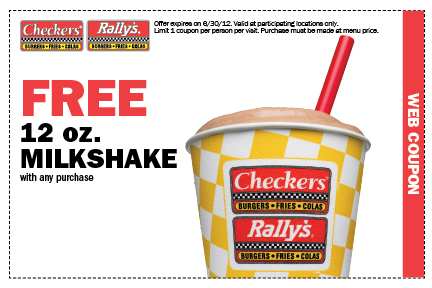 Checkers: Free Milkshake Printable Coupon