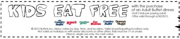 Hometown Buffet: Free Kids Buffet Printable Coupon