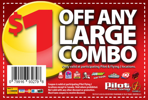 Pilot Travel Centers: $1 off Combo Printable Coupon