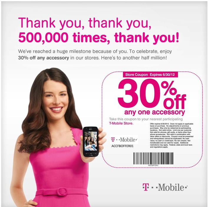 T-Mobile: 30% off Accessory Printable Coupon