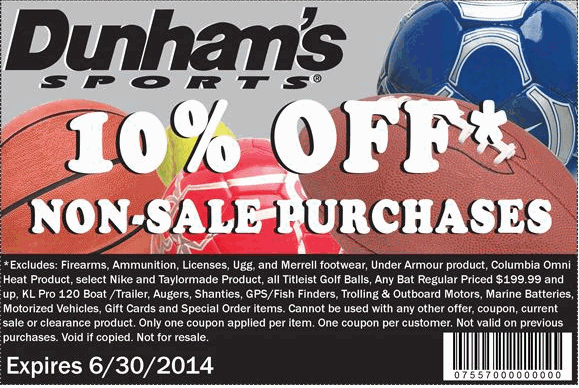 Dunhams Sports: 10% off Printable Coupon