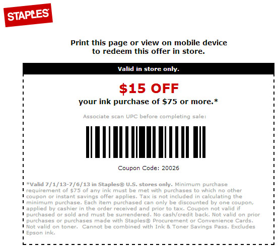 Hp Ink Coupons Staples