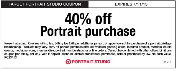 Target.com: 40% off Portrait Printable Coupon